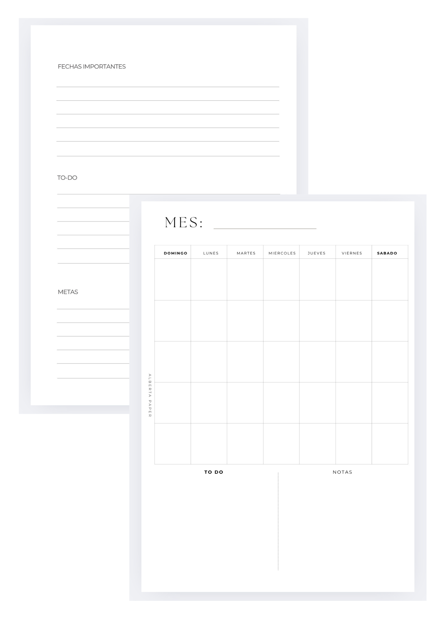 calendario mensual 1 pagina