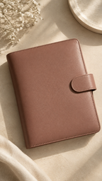 Agenda esencial de anillos | cuero vegano | A5 | ROSE TAUPE