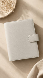 Agenda esencial de anillos | cuero vegano | A5 | GRIS