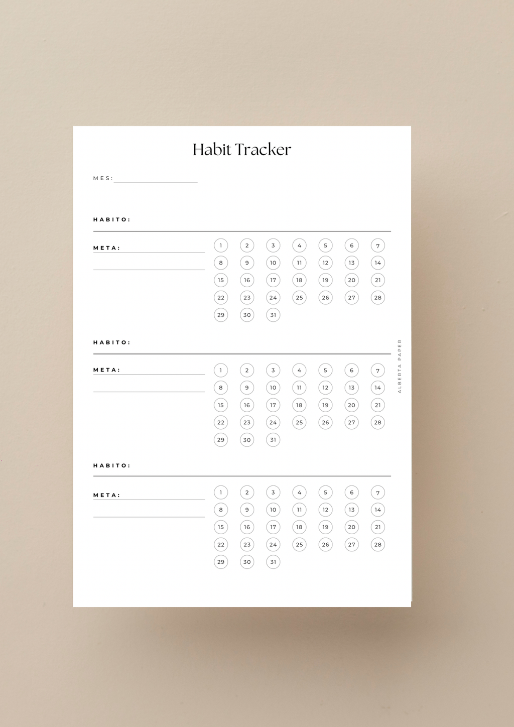 Habit tracker mensual