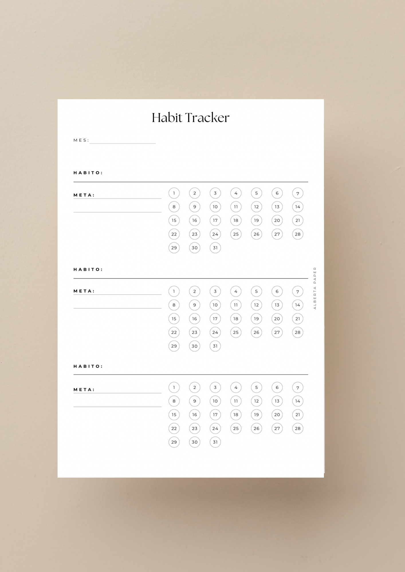 Habit tracker mensual