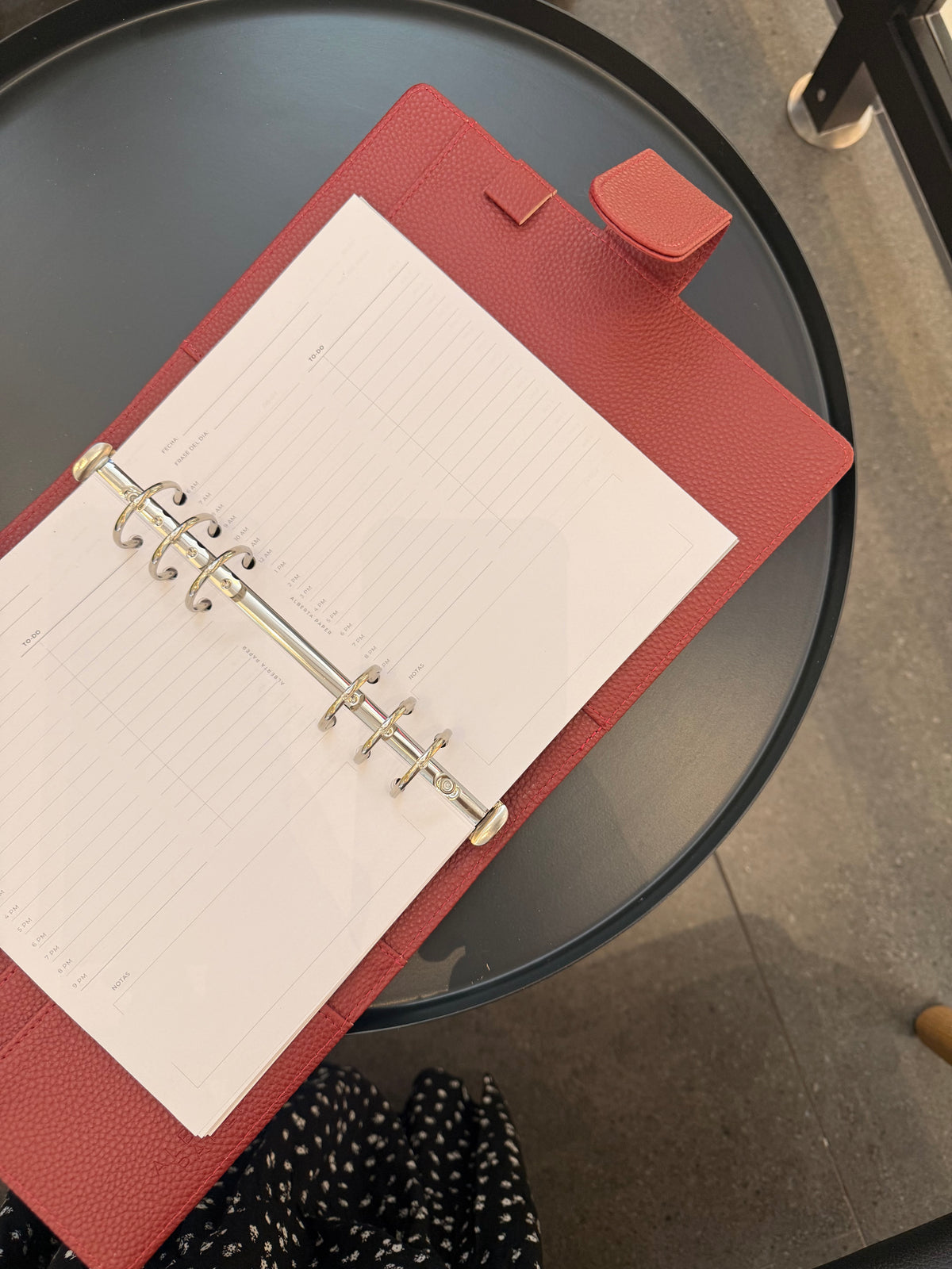 Agenda esencial de anillos | cuero vegano | A5 | BURGUNDY