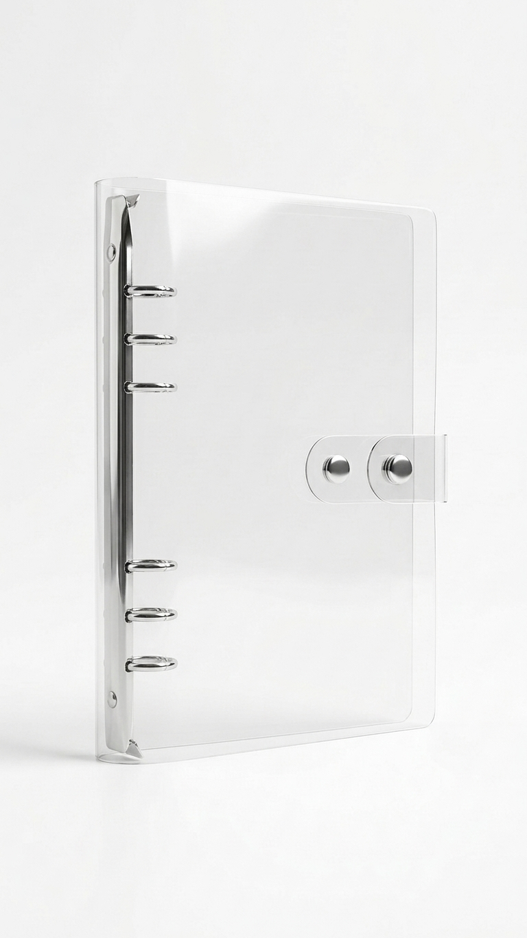 Agenda transparente  | anillos plateados | A5 |