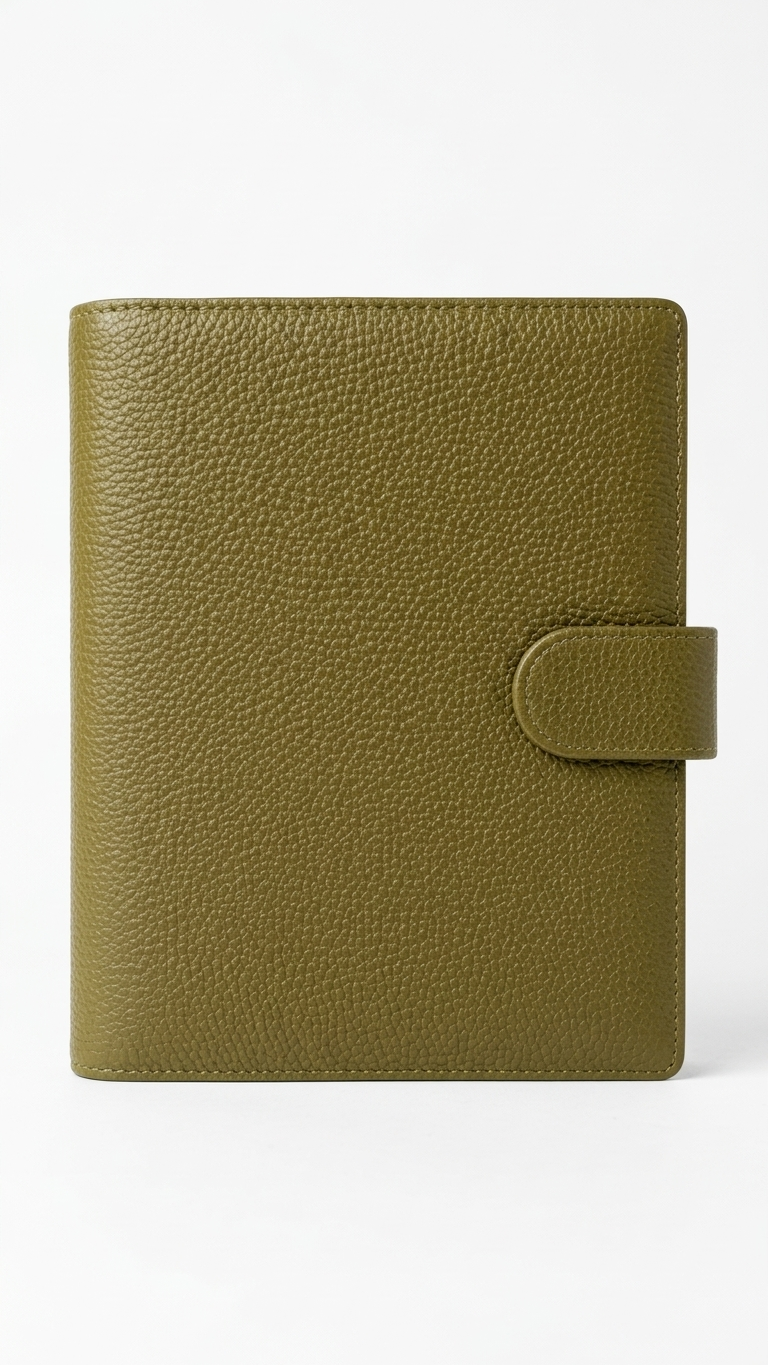 Agenda esencial de anillos | cuero vegano | A5 | OLIVA